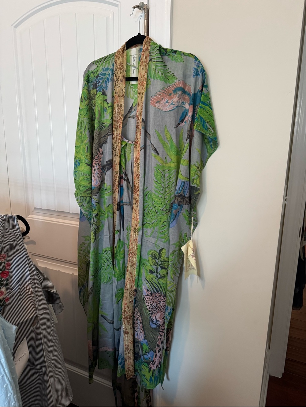 Aratta, a silent journey Wild nights lightweight jungle print dress and kimono